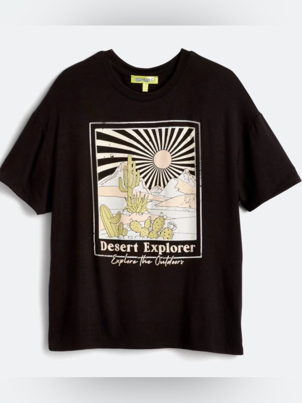 NWT Oversized Boxy Desert Explorer Black Tee